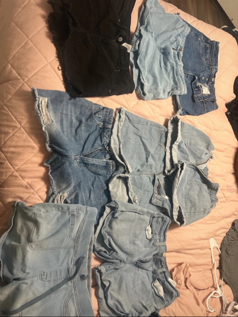 No Boundaries Light Blue & Black Denim Shorts Mix